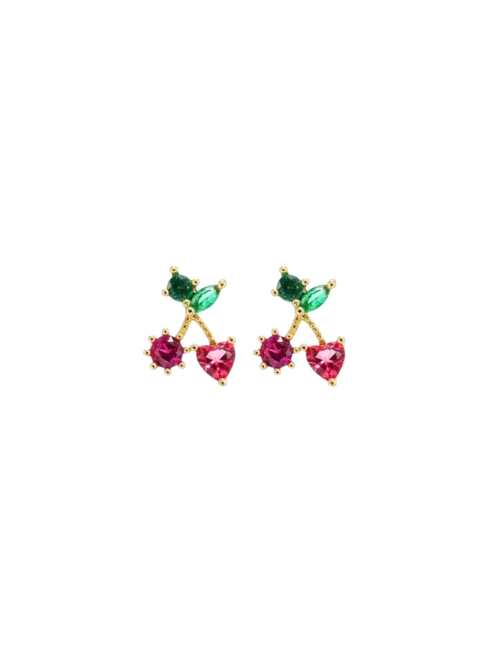 Cubic Ziconia Cherry Stud Earrings